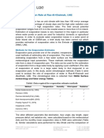 Evaporation Rate Estimation Methods UAE