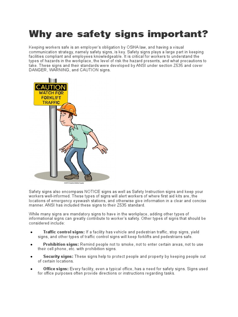 The Importance of Safety Signs and Symbols in Communicating Hazards and