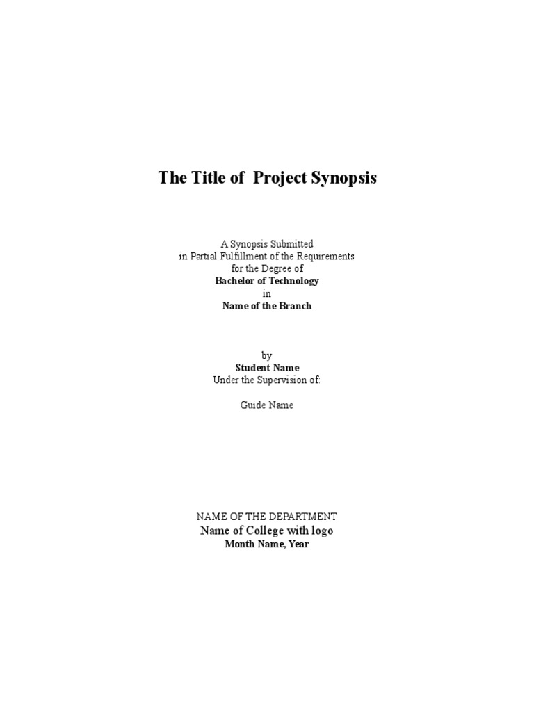 Synopsis Format Zulfikar | PDF | Academic Degree | Academia