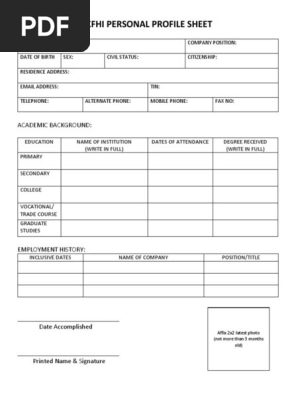 Personal Profile