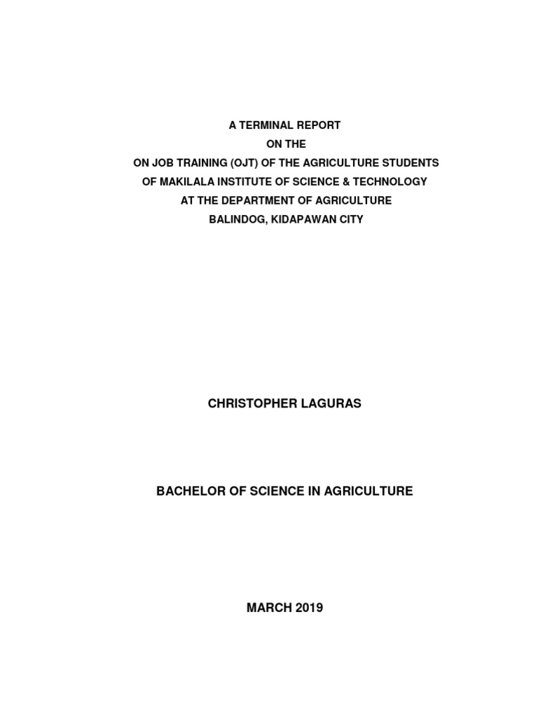 OJT Terminal Report: Agriculture Students | PDF | Compost | Grafting