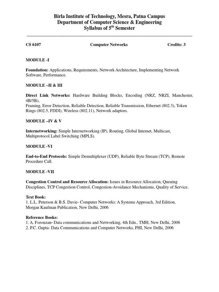 5th Semester CSE Syllabus Overview | PDF | Microprocessor | Computer ...