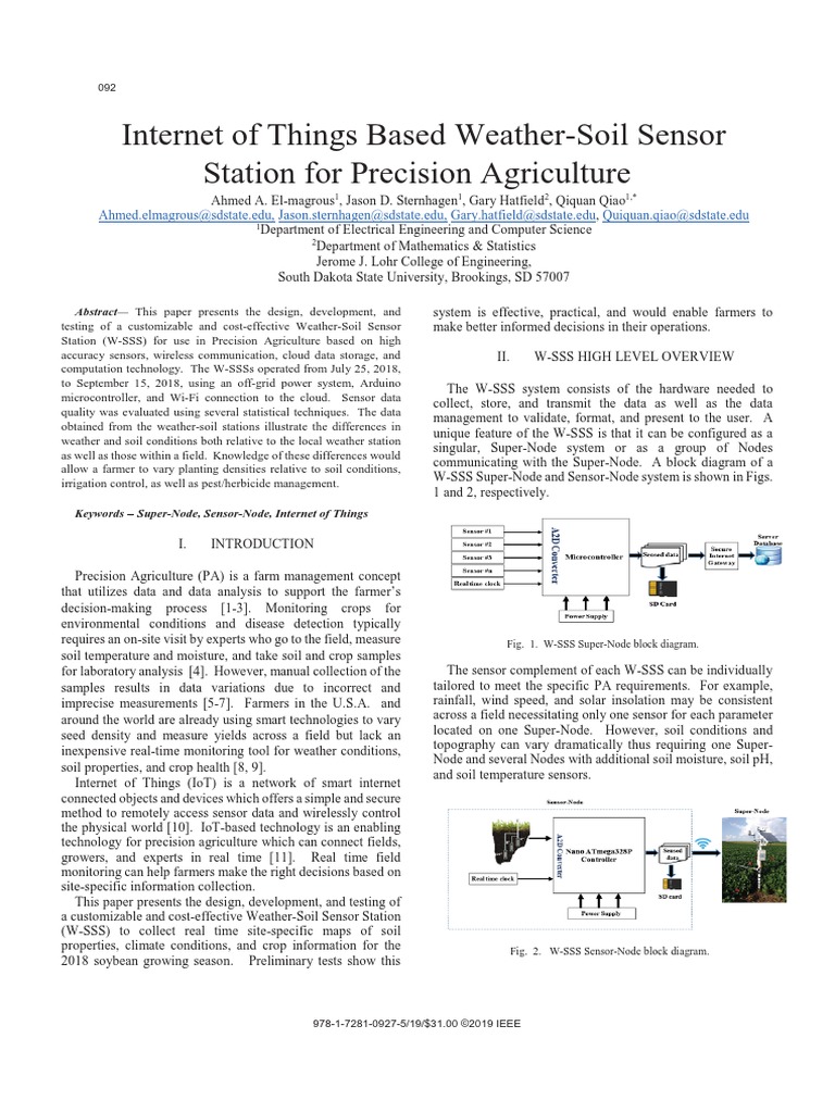 IoT Based Weather Soil Sensor Station For Precision Agriculture | PDF ...