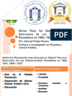 Presentación: Notas para Un Debate Político-Ideológico de Las Constituciones. Por: Samuel Prado Franco