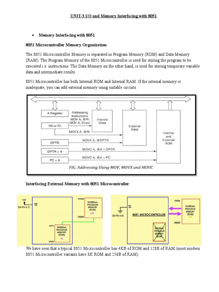 UNIT3 I/O and Memory Interfacing With 8051 PDF Analog To Digital
