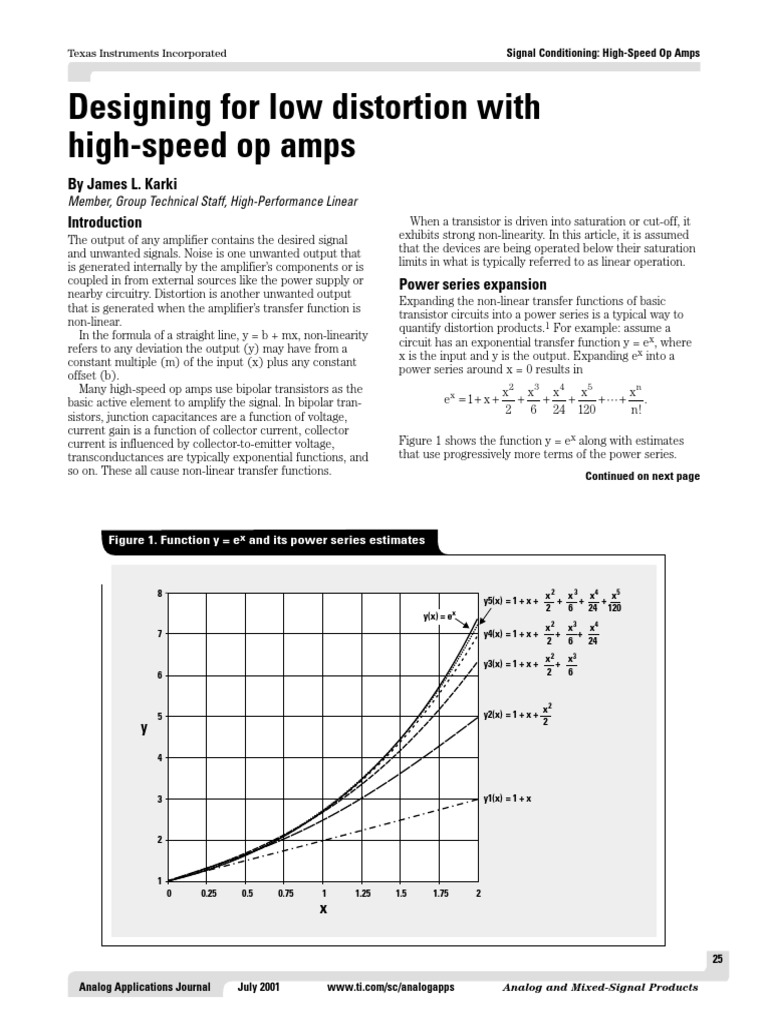 Designing For Low Distortion | PDF | Operational Amplifier | Amplifier
