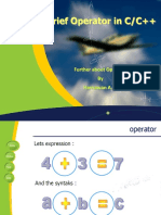 Brief Operator in C/C++: Further About Operator by Harnawan A.A