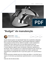 Budget de Manutenção