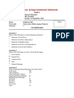 Quiz 1 Financial Statement