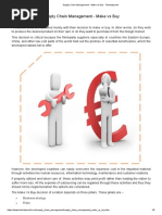 Supply Chain Management - Make Vs Buy