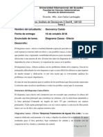 Diagrama Causa-Efecto para mejorar el ambiente interno de la empresa Tratamiento de Aguas