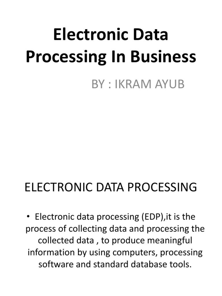 Electronic Data Processing in Business PDF Computer Data Storage