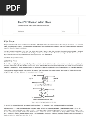 Flip Flops, R-S, J-K, D, T, Master Slave _ D&E Notes