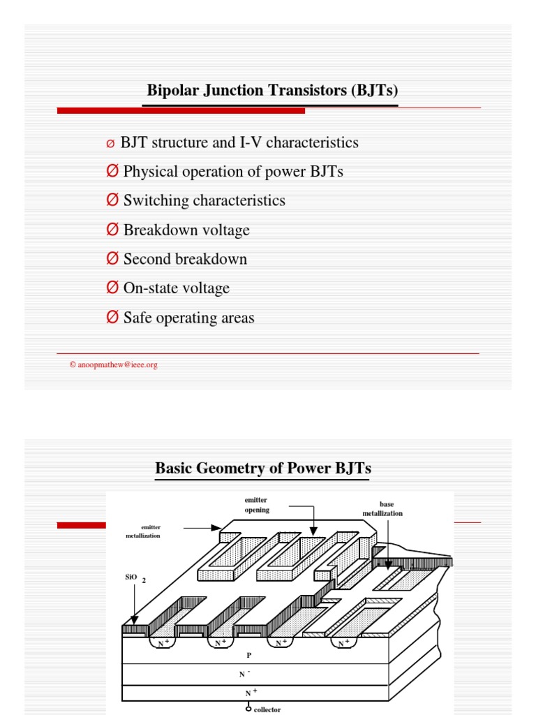 Power BJT PDF Bipolar Junction Transistor Computer Engineering