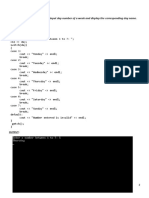 Program - 1: Write A Program To Input Day Number of A Week and Display The Corresponding Day Name