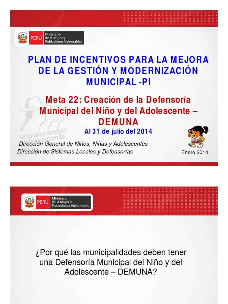 Creación de DEMUNA en Municipalidades | PDF | Adolescencia | Gobierno local