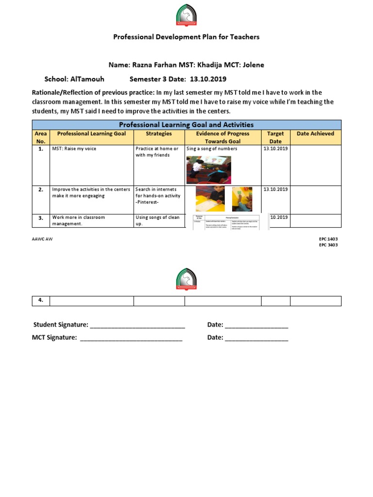 Professional Development Plan for Teachers | PDF