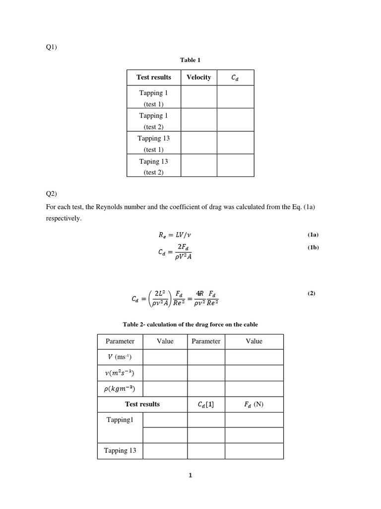 Test Results Velocity: Table 1 | PDF