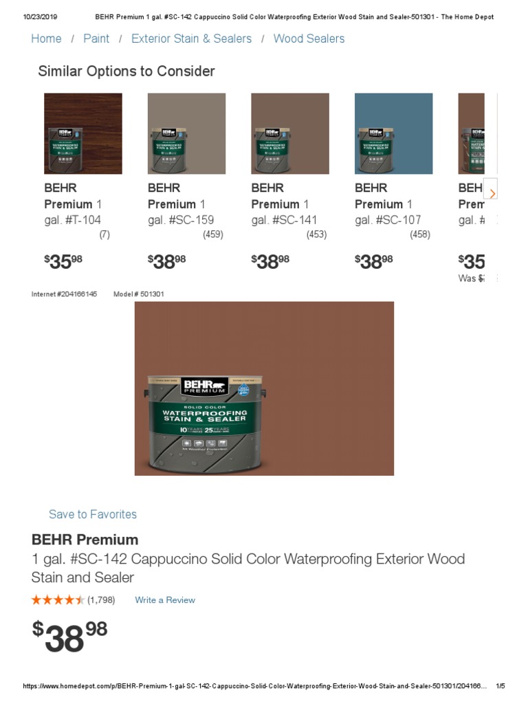 Similar Options To Consider: BEHR Premium | PDF | Materials | Nature