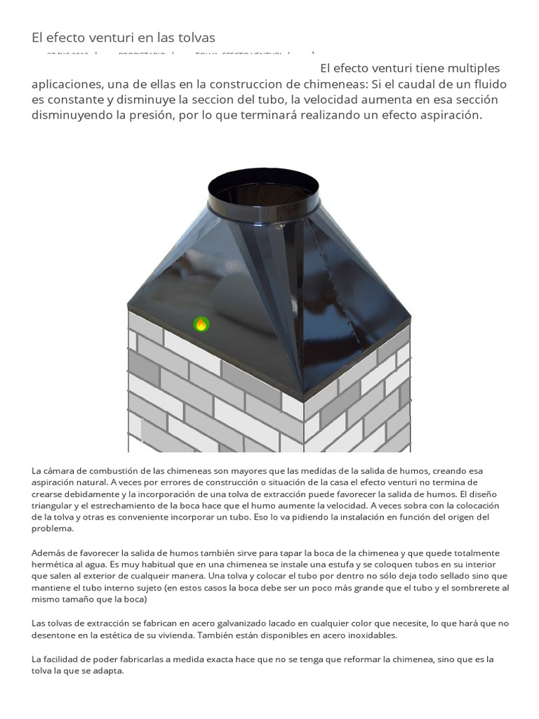 El efecto venturi y su aplicación en tolvas de extracción para chimeneas