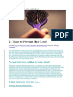 21 Ways To Prevent Hair Loss!