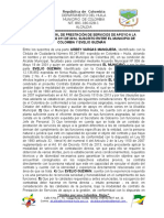 Contrato prestación servicios apoyo gestión Municipio Colombia