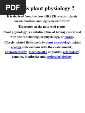 Understanding Plant Physiology | PDF | Plant Physiology | Branches Of Botany