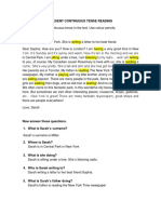 Present Continuous Tense Reading