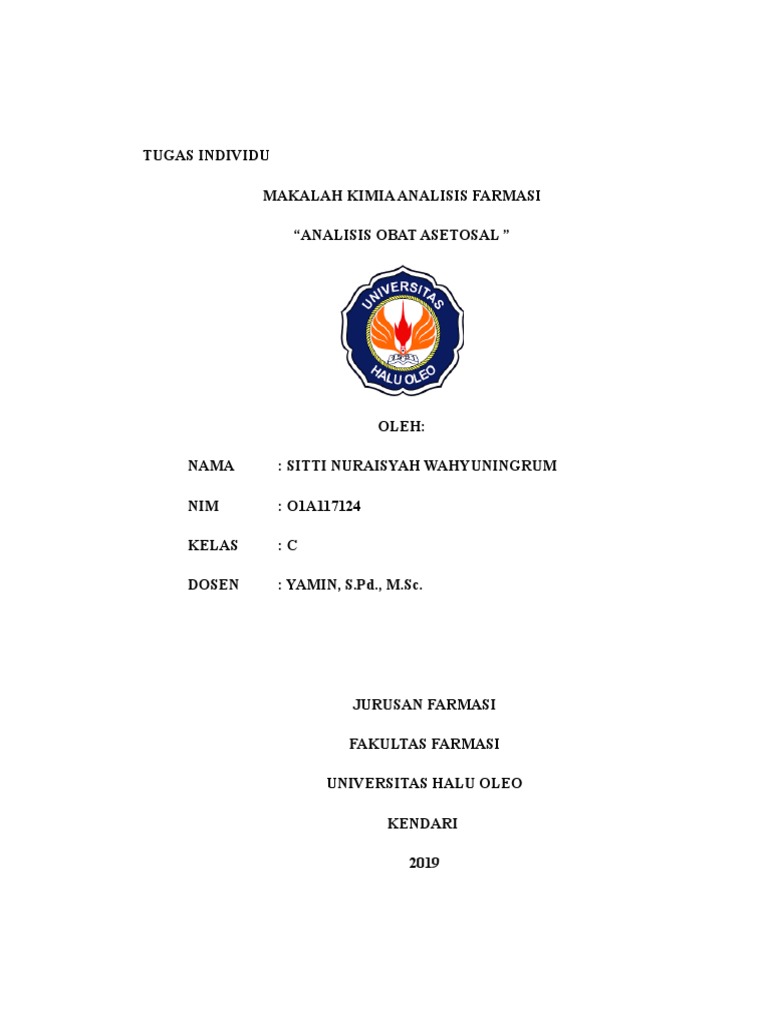 Makalah Review Jurnal Analisis Obat Asetosal Pdf