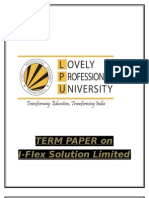 Term Paper On I-Flex Solution Limited