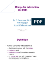 Human Computer Interaction CC-9014: Dr. C. Saravanan, PH.D., NIT Durgapur