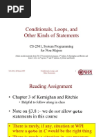 Conditionals, Loops, and Other Kinds of Statements: CS-2301, System Programming For Non-Majors