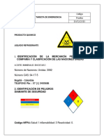 Tarjeta Emergencia Liquido Refrigerante