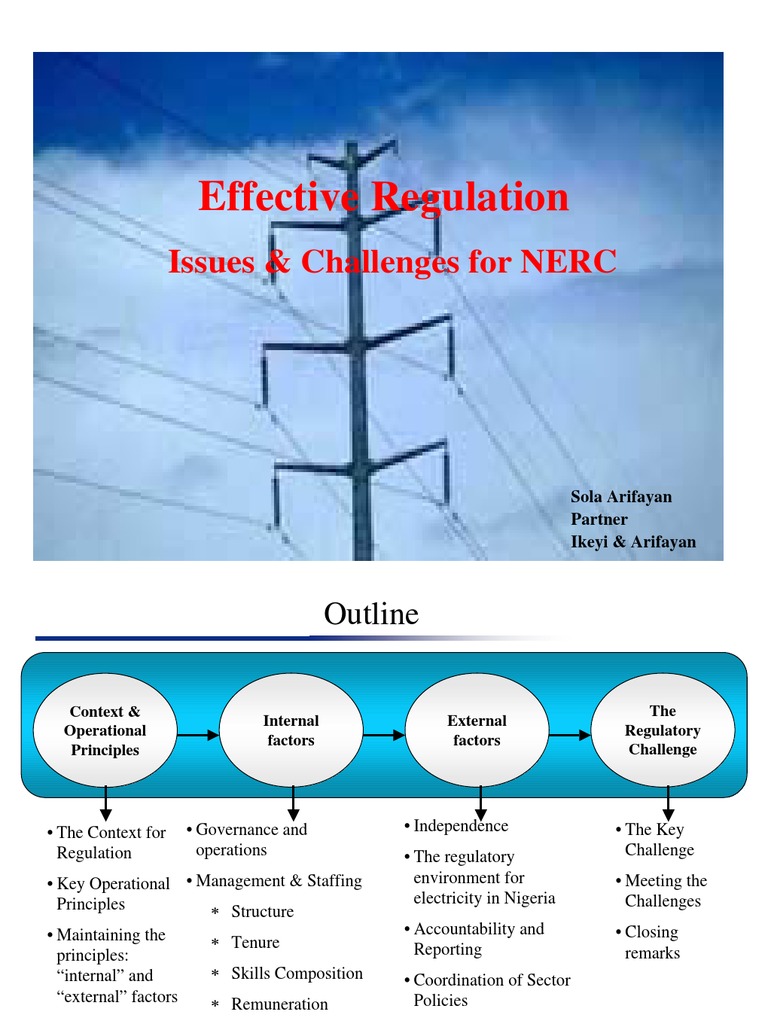 Effective Regulation - Issues and Challenges For The Nigerian ...