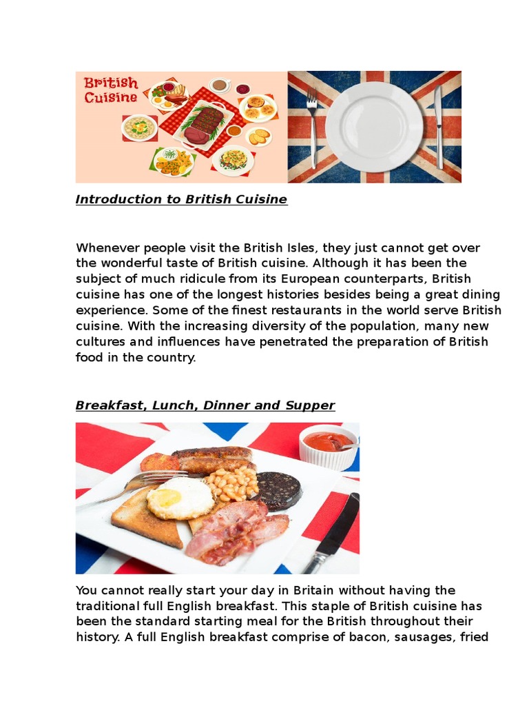 Overview of Traditional British Cuisine | PDF | British Cuisine | Meal