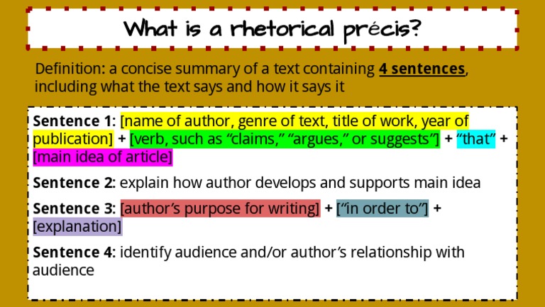 Understanding Rhetorical Précis | PDF | Career & Growth