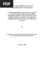 Factors Inhibiting Police Performance in Nigeria