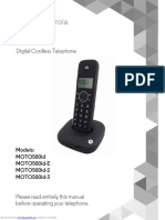 User Guide Digital Cordless Telephone: Models: MOTO500id MOTO500id-E MOTO500id-2 MOTO500id-3