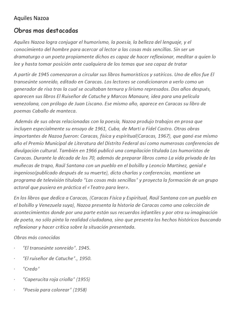 Aquiles Nazoa Poesía