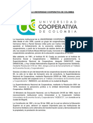 Historia De La Universidad Cooperativa De Colombia Convertido 1