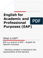 English For Academic and Professional Purposes (EAP)