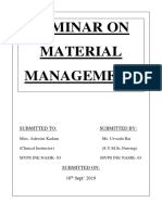 Seminar On Material Management: Submitted To: Submitted by