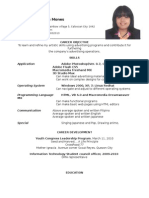 Resume Format OJT