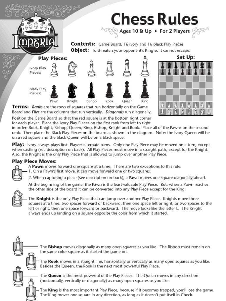 Chess Rules Traditional Board Games Board Games