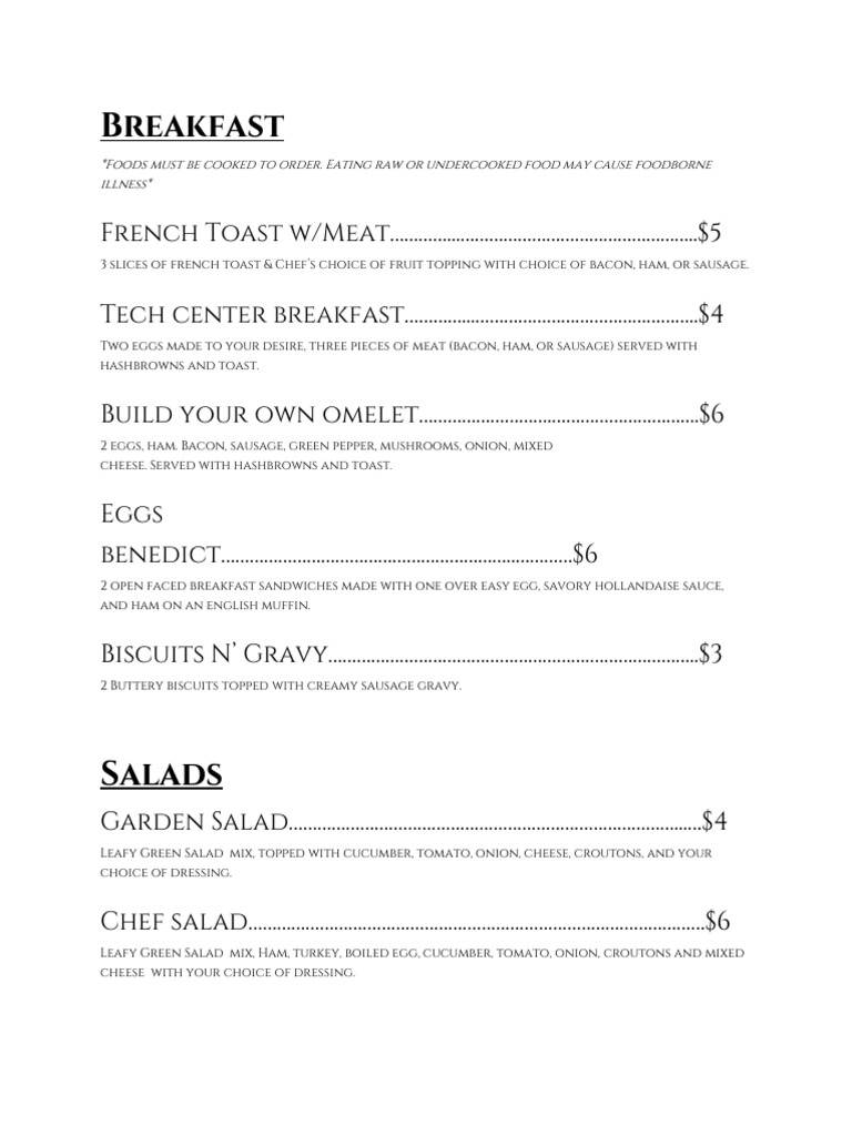 Menu For Flaming Skillet PDF Salad Eating Behaviors Of Humans