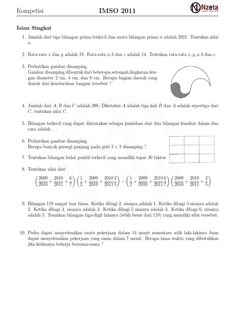 Soal Kompetisi IMSO 2011 | PDF | Metode & Bahan Ajar