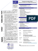 Seminario - Taller: Formación de Auditor Interno Sistemas de Gestión de La Calidad ISO 9001:2015