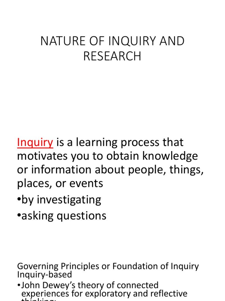 Nature and Inquiry of Research | PDF | Inquiry Based Learning | Data