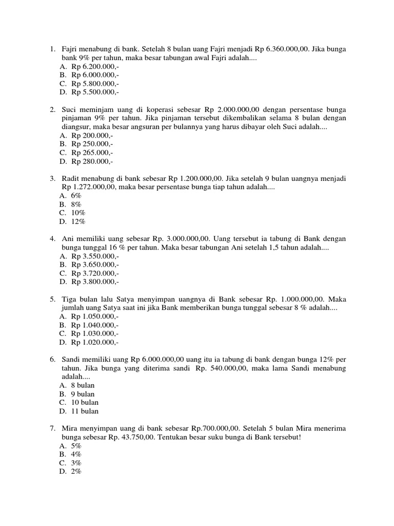 Aritmatika Sosial Perbankan