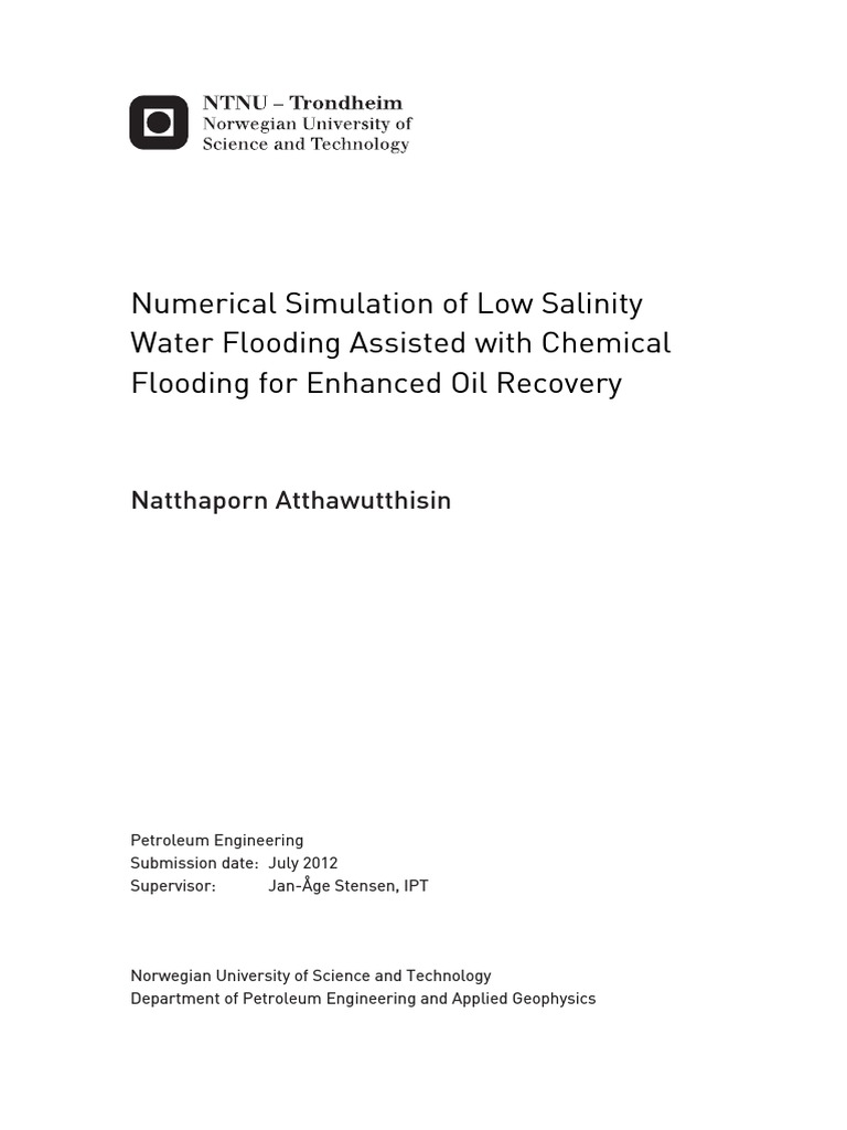 Numerical Simulation of Low Salinity Water Flooding Assisted With ...